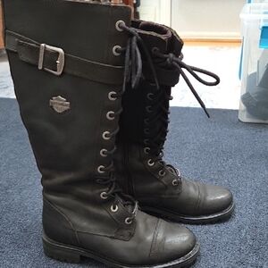 Harley-Davidson Women's Black Lace-Up Boots